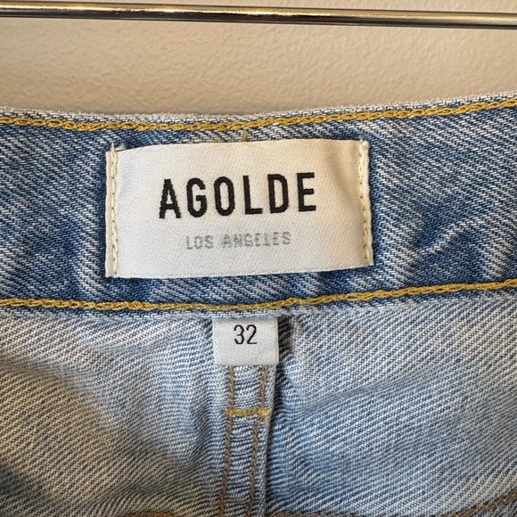 Ag Adriano Goldschmied Blue Jean Highrise Shorts Distressed Style size 32 - Picture 5 of 10